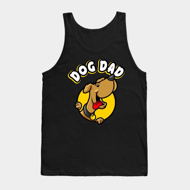 Dog Dad Funny Dog Lover Cartoon Comic Mens Tank Top by Foxxy Merch